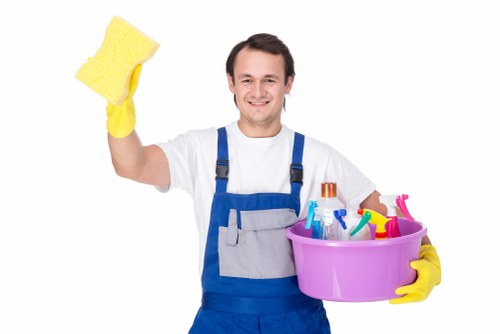 Professional cleaners working in a Harrow home