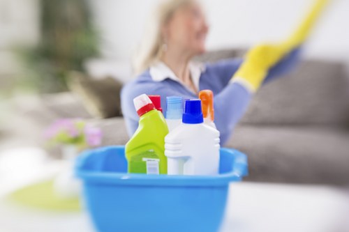 Office cleaners maintaining a Harrow workplace