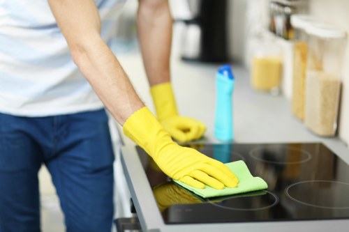 Deep cleaning of kitchen surfaces and appliances during an end-of-tenancy clean